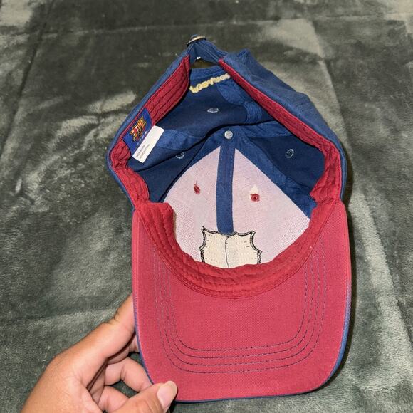 FC Barcelona Cap OS Red Blue Cotton Soccer Football Adjustable Strapback Hat - Picture 4 of 6